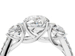 Oval Cut Diamond Trellis Three-Stone Engagement Ring in White gold with Round Side Stones_22