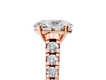Oval Cut Diamond Vintage Scroll Solitaire Ring in Rose gold with Graduated Round Side Stones_17