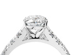 Oval Cut Diamond Vintage Scroll Solitaire Ring in White gold with Graduated Round Side Stones_22