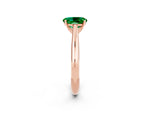 Oval Cut Emerald Cathedral Solitaire Engagement Ring in Rose gold with Prong Setting_2