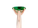 Oval Cut Emerald Cathedral Solitaire Engagement Ring in Rose gold with Prong Setting_5