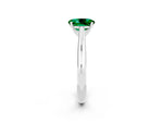 Oval Cut Emerald Cathedral Solitaire Engagement Ring in White gold with Prong Setting_2