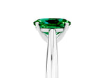 Oval Cut Emerald Cathedral Solitaire Engagement Ring in White gold with Prong Setting_5