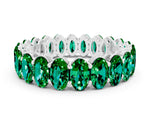 Oval Cut Emerald Eternity Band in Platinum with Shared Prong Setting
