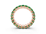 Oval Cut Emerald Eternity Band in Rose gold with Shared Prong Setting_3