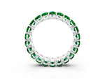 Oval Cut Emerald Eternity Band in Silver with Shared Prong Setting_3