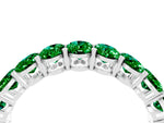 Oval Cut Emerald Eternity Band in Silver with Shared Prong Setting_4