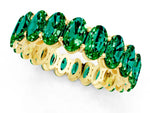 Oval Cut Emerald Eternity Band in Yellow gold with Shared Prong Setting_1