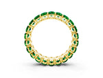Oval Cut Emerald Eternity Band in Yellow gold with Shared Prong Setting_3