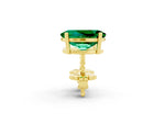 Oval Cut Emerald Stud Earrings in Yellow gold with Basket Setting_2