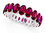 Oval Cut Garnet Eternity Band in Platinum with Shared Prong Setting_1