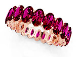 Oval Cut Garnet Eternity Band in Rose gold with Shared Prong Setting_1