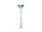 Oval Cut Green Sapphire Cathedral Solitaire Engagement Ring in Silver with Prong Setting_2
