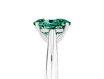 Oval Cut Green Sapphire Cathedral Solitaire Engagement Ring in Silver with Prong Setting_5