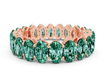 Oval Cut Green Sapphire Eternity Band in Rose gold with Shared Prong Setting