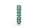 Oval Cut Green Sapphire Eternity Band in Rose gold with Shared Prong Setting_2