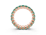 Oval Cut Green Sapphire Eternity Band in Rose gold with Shared Prong Setting_3