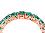 Oval Cut Green Sapphire Eternity Band in Rose gold with Shared Prong Setting_4