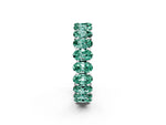 Oval Cut Green Sapphire Eternity Band in White gold with Shared Prong Setting_2