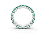 Oval Cut Green Sapphire Eternity Band in White gold with Shared Prong Setting_3