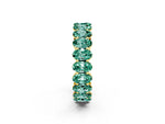 Oval Cut Green Sapphire Eternity Band in Yellow gold with Shared Prong Setting_2