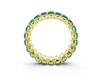 Oval Cut Green Sapphire Eternity Band in Yellow gold with Shared Prong Setting_3