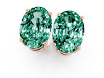 Oval Cut Green Sapphire Stud Earrings in Rose gold with Basket Setting_1