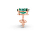 Oval Cut Green Sapphire Stud Earrings in Rose gold with Basket Setting_2