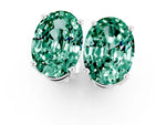 Oval Cut Green Sapphire Stud Earrings in White gold with Basket Setting_1