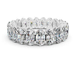 Oval Cut Moissanite Eternity Band in Platinum with Shared Prong Setting