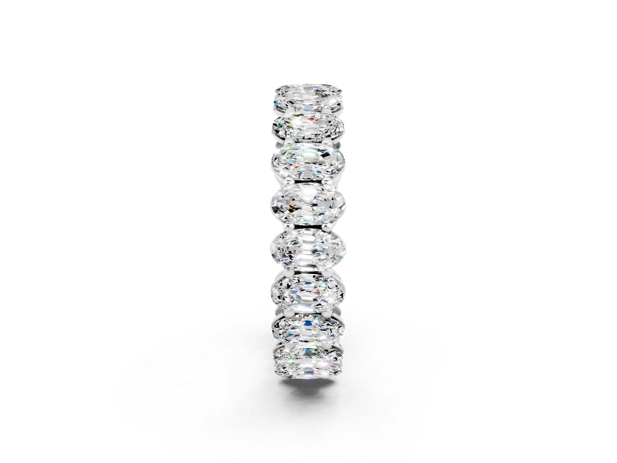 Oval Cut Moissanite Eternity Band in Platinum with Shared Prong Setting_2