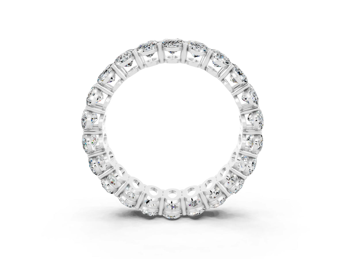 Oval Cut Moissanite Eternity Band in Platinum with Shared Prong Setting_3