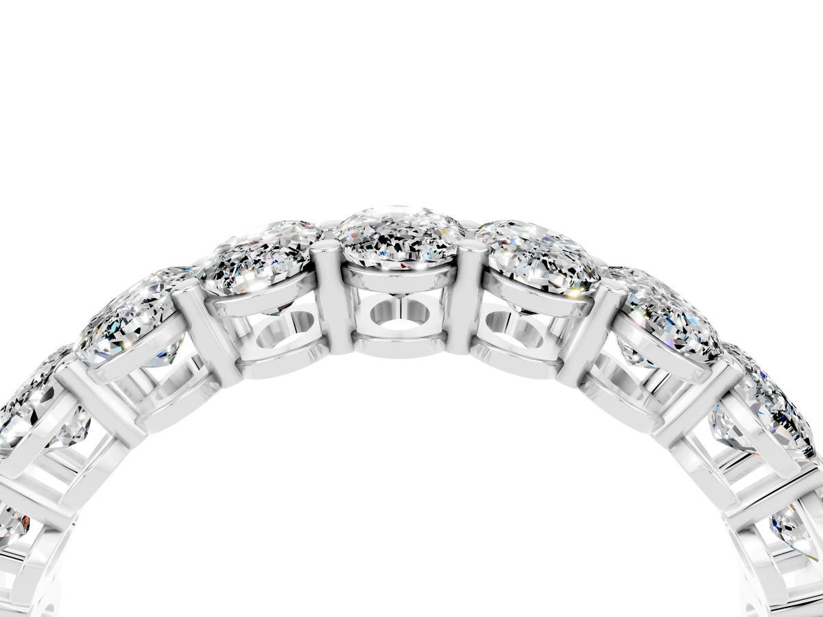 Oval Cut Moissanite Eternity Band in Platinum with Shared Prong Setting_4