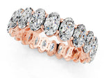 Oval Cut Moissanite Eternity Band in Rose gold with Shared Prong Setting_1