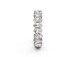 Oval Cut Moissanite Eternity Band in Rose gold with Shared Prong Setting_2