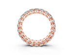 Oval Cut Moissanite Eternity Band in Rose gold with Shared Prong Setting_3