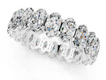 Oval Cut Moissanite Eternity Band in White gold with Shared Prong Setting_1