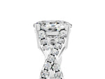 Oval Cut Moissanite Solitaire Ring in White gold with Interwoven Pavé Band and Prong Setting_5