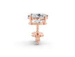 Oval Cut Moissanite Stud Earrings in Rose gold with Basket Setting_2