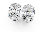 Oval Cut Moissanite Stud Earrings in White gold with Basket Setting_1
