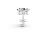 Oval Cut Moissanite Stud Earrings in White gold with Basket Setting_2