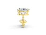 Oval Cut Moissanite Stud Earrings in Yellow gold with Basket Setting_2