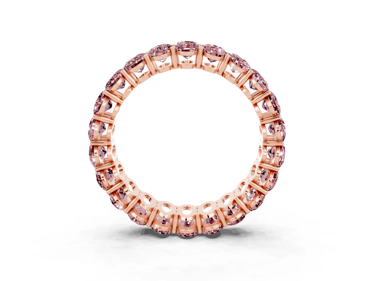 Oval Cut Morganite Eternity Band in Rose gold with Shared Prong Setting_3