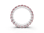 Oval Cut Morganite Eternity Band in Silver with Shared Prong Setting_3