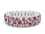 Oval Cut Morganite Eternity Band in White gold with Shared Prong Setting