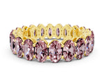 Oval Cut Morganite Eternity Band in Yellow gold with Shared Prong Setting