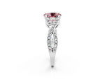 Oval Cut Morganite Solitaire Ring in White gold with Interwoven Pavé Band and Prong Setting_2