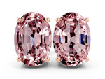 Oval Cut Morganite Stud Earrings in Rose gold with Basket Setting
