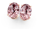 Oval Cut Morganite Stud Earrings in Rose gold with Basket Setting_1