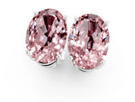 Oval Cut Morganite Stud Earrings in White gold with Basket Setting_1